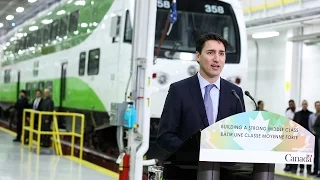 Prime Minister Trudeau announces support for public transit in the Greater Golden Horseshoe Area