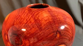 Wood turning - Eastern red cedar hollow form with laquer finish