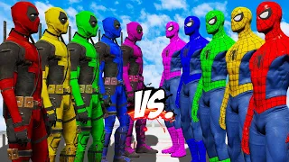 TEAM DEADPOOL COLOR VS TEAM SPIDER-MAN COLOR - EPIC SUPERHEROES WAR