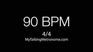 Talking Metronome - 4/4 time @ 90 BPM (Beats Per Minute)