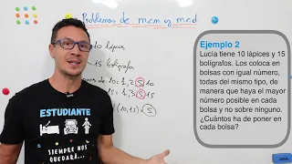 Problemas de mínimo común múltiplo (m.c.m.) y máximo común divisor (m.c.d.) - Ejercicios 1 y 2