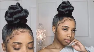 How To: Top Knot Bun on Natural Hair | Braiding Hair