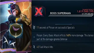 H4 Boss COWSM oneshot! Jokerized Batarangs Experiment on 4⭐ Ascended BNCW!!  Injustice 2 Mobile