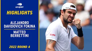 Alejandro Davidovich Fokina vs. Matteo Berrettini Highlights | 2022 US Open Round 4