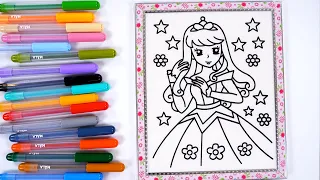 Coloring & painting picture of princess for kids
