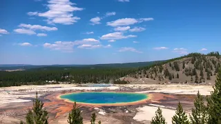 Grand Prismatic Spring and Mammoth Hot Springs in Yellowstone National Park (8/9/2022)