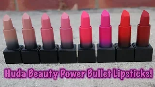 REVIEW & DEMO: NEW Huda Beauty Power Bullet Matte Lipsticks - Icon Collection