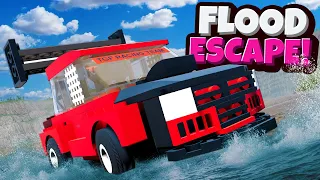 FLOOD ESCAPE in a Lego Brick Car in BeamNG Drive Mods!