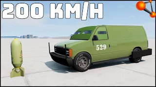 BOMB vs ARMORED CAR! 200 Km/H CRASH TEST! - BeamNg Drive