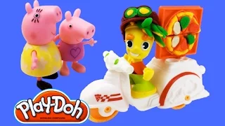 Свинка Пе заказывает пиццу из пластилина Play Doh Мультфильм Peppa Pig orders Play Doh pizza