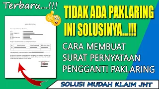 TIDAK ADA PAKLARING, INI SOLUSINYA || CARA MEMBUAT SURAT PERNYATAAN PENGGANTI PAKLARING