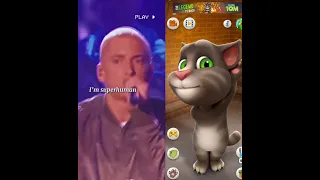 Eminem rap god vs talking tom. #talkingtom #song #talkingtomshorts #cat #eminemrapgod