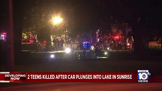 2 teens die after car plunges into lake