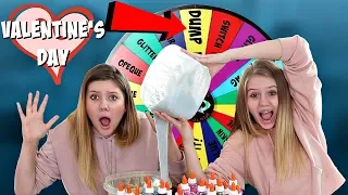 Mystery Wheel of Dump it Slime Challenge | Sis vs Sis | Taylor and Vanessa