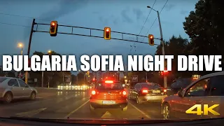 Night Drive in Bulgaria Sofia (4K Ultra HD) City Virtual Driving Tour