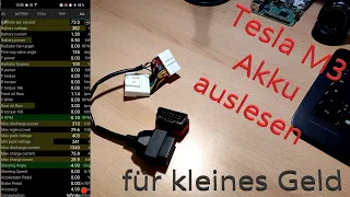 Tesla Model 3 Akku auslesen Degradation check Hardware und App für 50 Euro