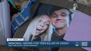 Memorial grows for teen killed in crash