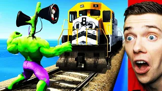 Can HULK SIREN HEAD STOP THE TRAIN In GTA 5? (Mods)