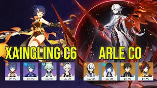 Xiangling C6 National & Arlecchino C0 Double Geo Spiral abyss floor 12 Genshin Impact