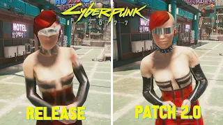 Cyberpunk 2077 2 0 Patch vs Release | Details And Physics Comparison