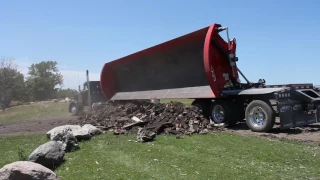 Jet Side Dump Trailer Dumping Demolition