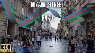 Old & New Baku - Walking Tour | Nizami Street | Azerbaijan | 4K