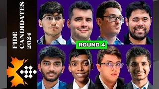 Round 4 | FIDE Candidates Chess Tournaments 2024 | Hikaru, Caruana, Pragg, Firouzja, Gukesh, Nepom..