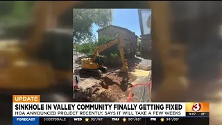 Sinkholes in Phoenix condo complex finally getting fixed