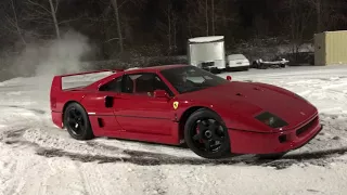 IS HE CRAZY!!? A REAL 1990 Ferrari F40 Snow Drifting in Ohio!