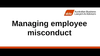 Managing employee misconduct