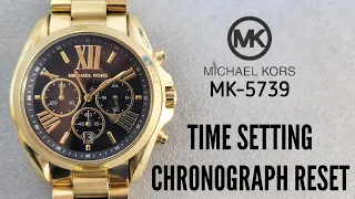 MICHAEL KORS MK-5739 How To Setting TIME and RESET Chronograph Hands
