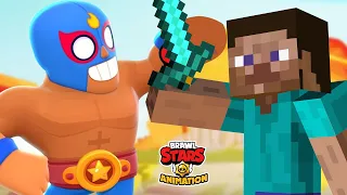 BRAWL STARS IN MINECRAFT WORLD - STEVE X EL PRIMO - 브롤스타즈 마인 크래프트 애니메이션