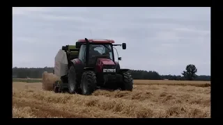 Prasowanie słomy 2019 Case Maxxum 110 & Claas Variant 260