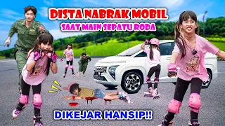 GAWAT NABRAK MOBIL SAAT MAIN SEPATU RODA🥲DIKEJAR HANSIP LAGI #viralvideos