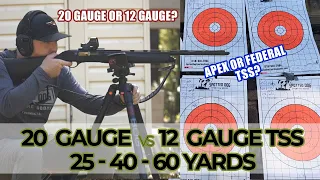 Comparison: 20 Gauge vs 12 Gauge | APEX TSS & Federal TSS | 25-40-60 yards