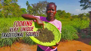 African Village Girl's Life//COOKING A VERY DELICIOUS TRADITIONAL SAUCE