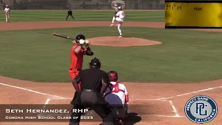 Seth Hernandez Prospect Video, RHP, Corona High School Class of 2025, Full Outing vs Corona
