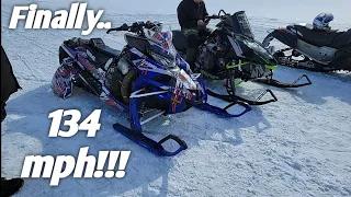 134 mph!!! Sidewinder VS ZR 9000 Both Are Fast Sleds!!!