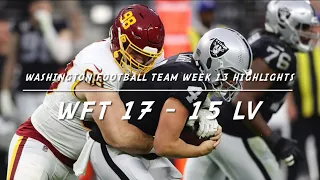 Washington Football Team Week 13 Highlights (17-15 Win VS Raiders)