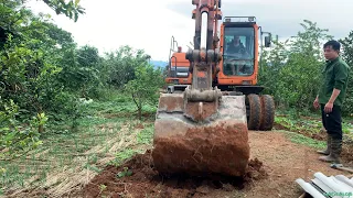 Use excavators to expand land areas for new farms, renovate, plant corn, and serve livestock