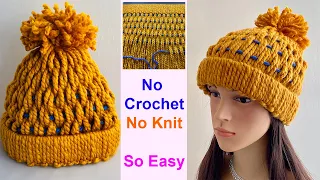 💖💖💖 How to make a Winter Hat with No Crochet or knitting Skill | Beanie Hat | Woolly Hat | Cap |