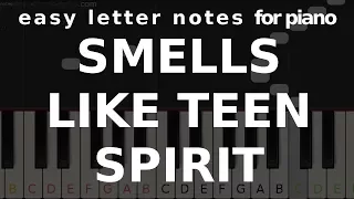 SMELLS LIKE TEEN SPIRIT - easy letter notes for piano - ☻