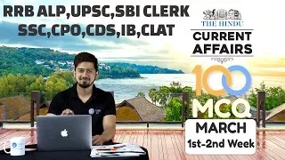 100 MCQ Current Affairs March 1st & 2nd Week For SBI CLERK, UPSC,IBPS, RAILWAYS,SSC,CDS,IB