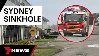 Sinkhole opens next to building in Rockdale, Sydney | 7 News Australia