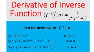 Derivative of Inverse Function at A Given Point