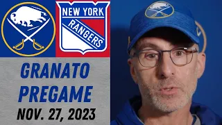 Don Granato Pregame Interview vs New York Rangers (11/27/2023)