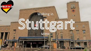 【Stuttgartドイツ】🇩🇪Walking from Stuttgart central station to University of Stuttgart Germany /Rainy day