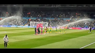 leeds United vs west Brom  with Leeds fans back in singing Marching On Together