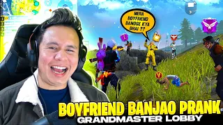 Be My Boyfriend Prank on Random Player 😂 Grandmaster Lobby Gameplay || Tonde Gamer - Free Fire Max