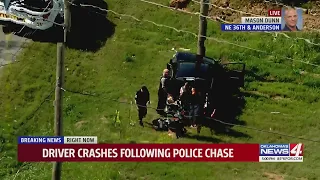 Oklahoma City police chase ends when suspect crashes vehicle